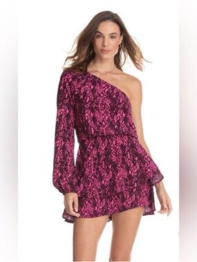Maaji Pink Quartz Loveliness One-Shoulder Mini Dress